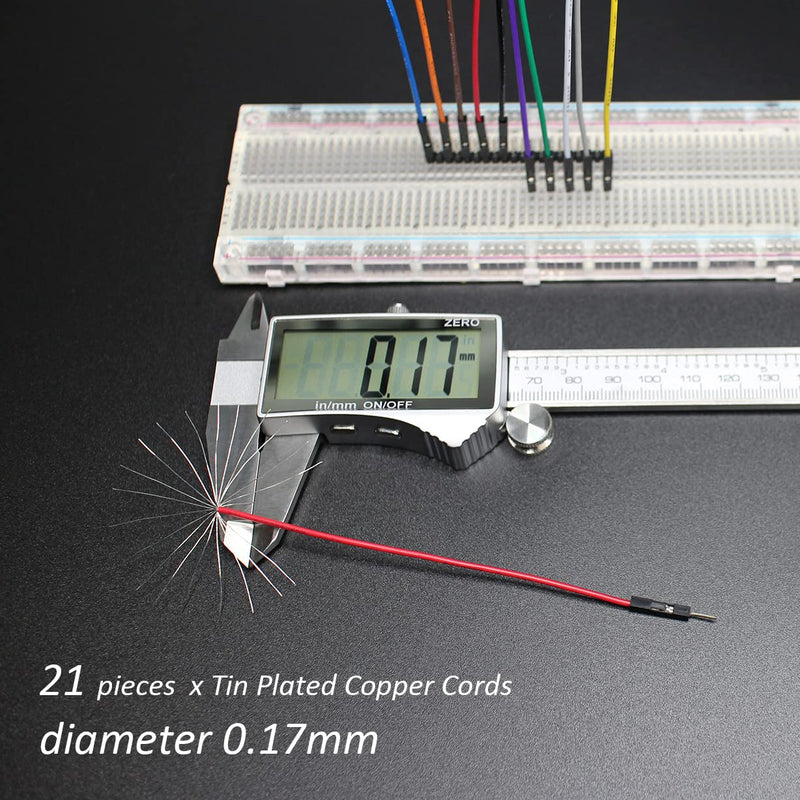 Breadboard Jumper Wires 20AWG, Exclusives 10CM Male to Male Jumper Cable Wires M/M 4'' 10 Colors Pack of 120 Square Head 0.1'' (4'', M/M) Male-Male, 10CM 10CM / 4''