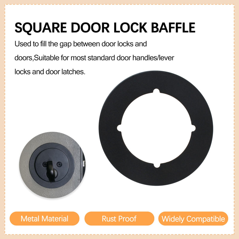 Scar Plate for Door Knob Circle,Door Knob Reinforcement Plate Black,Fits Under Existing Lock Set to Cover Up The Damaged Door(Set of 4 Door Knob Plates)