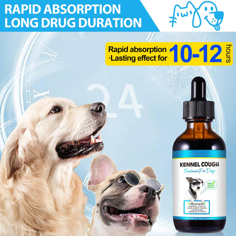 Kennel Cough Treatment for Dogs, Kennel Cough Herbal Drops, Dog Cough Relief - Dog Seasonal Allergy Relief, Dog Itch Relief, Support Dog Cough Care About Dry, Pet Cough Relief - 2.02 Fl.oz / 60 ml Bacon Flavor - PawsPlanet Australia