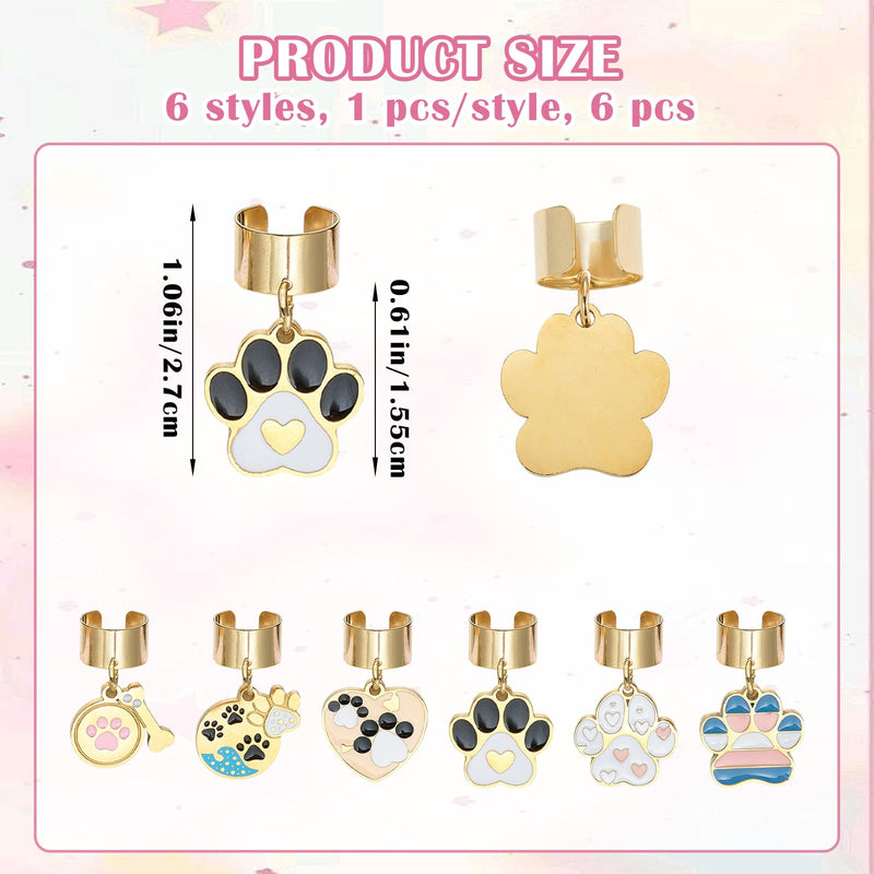 6 Pcs Alloy Stethoscope Charms Personalized Stethoscope Jewelry Unique Gifts for Nursing Students Doctor Surgeons Veterinarians and Medical Assistant(Paw) Dog Paw