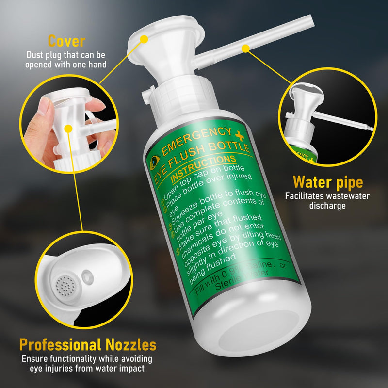 Magula 17oz*2 Portable Eye Wash Station OSHA-Approved,BPA Free, Wall-Mounted First Aid Eye Wash kit with Empty Bottles & Mirror,Emergency Eyewash, No Eye Wash Solution 1 Pcs