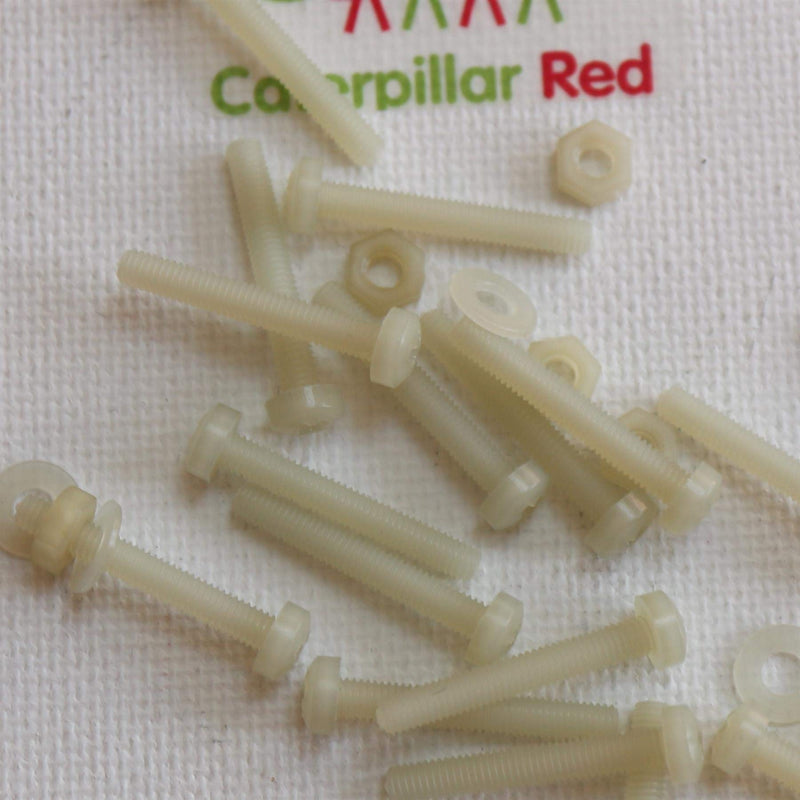 50x Glass Filled Reinforced Nylon Pan Cross Head Machine Screws, M3 x 20 mm, Plastic Nuts, Bolts and Washers, (3/32 x 25/32 in)