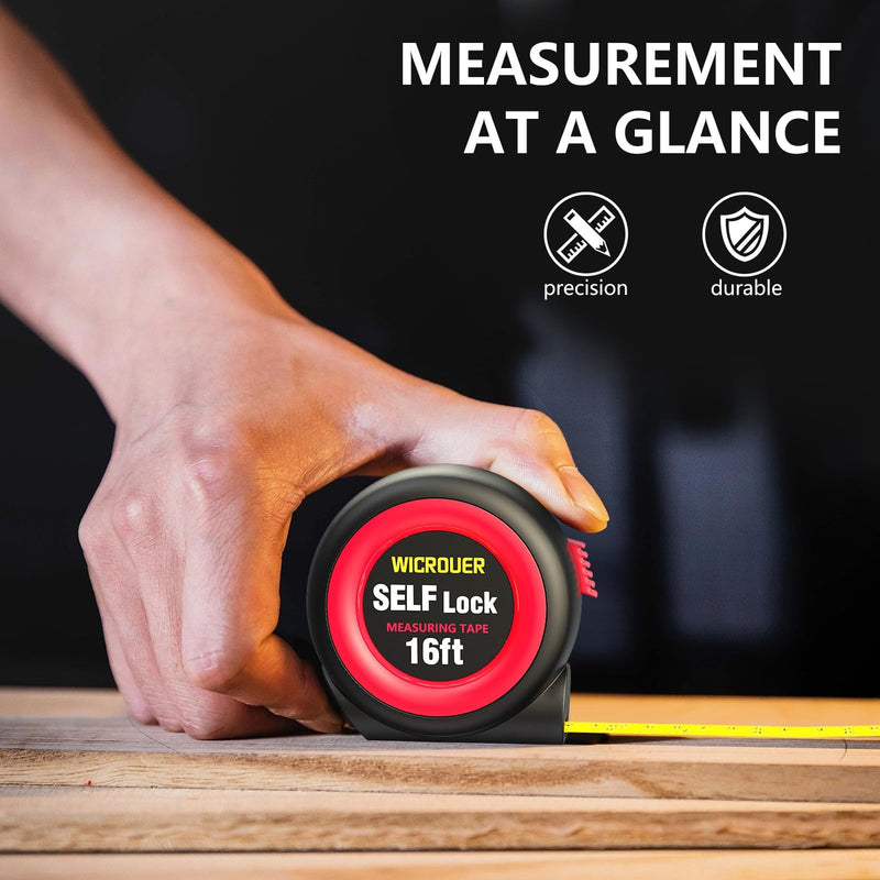 Tape Measure, 16 FT Self-Locking Tape Measure, Steel Made Retractable Measurement, Imperial/Metric Scale, MID Precision, Easy to Read Tape Measure, Used for Architects, Carpenters, Handicrafts.