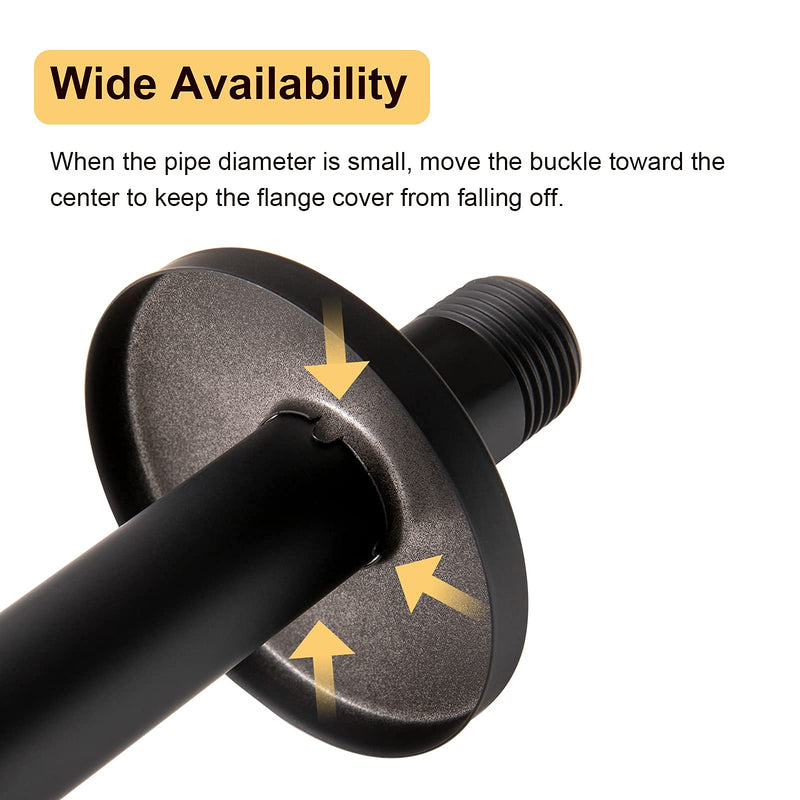 OFFO Shower Arm Flange 2.5 inches in Outer Diameter Replacement Shower Head Arm Escutcheon Plate Suitable for Most Brands Shower Head Arms, Matte Black 2.5-inch