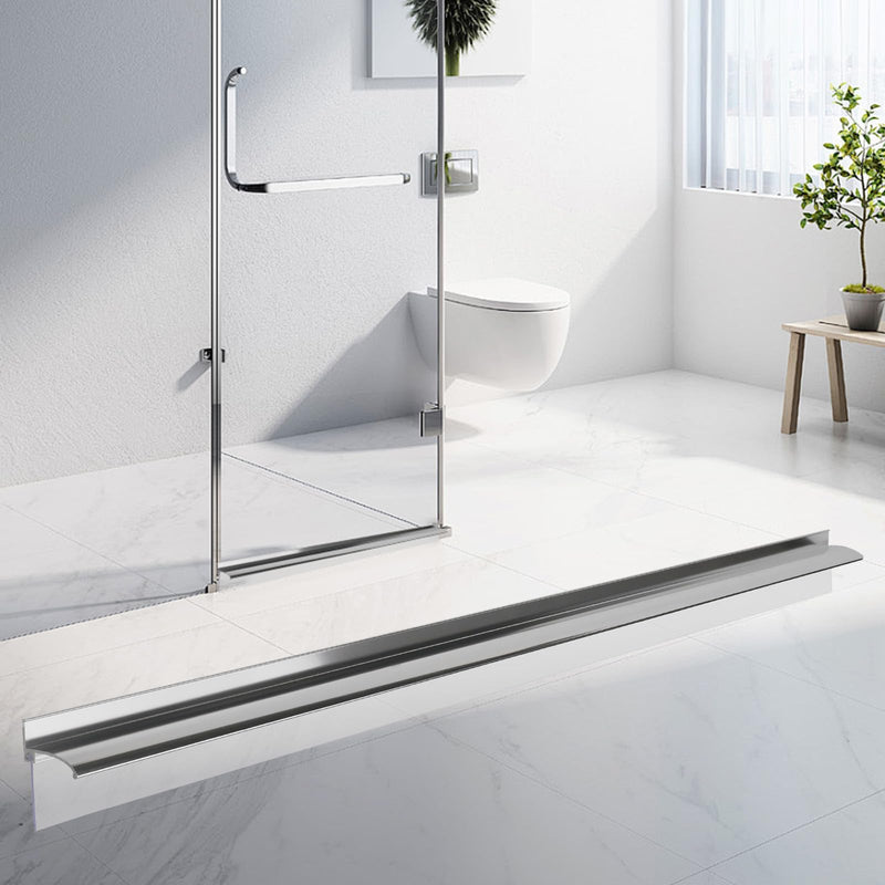 32" Shower Door Drip Rail with Vinyl Sweep, Pre-Applied Mounting Tape, Framed Shower Door Aluminum Bottom Drip Rail Replacement