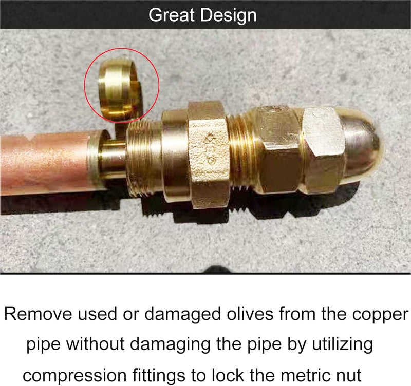 Pipe Olive Remover Puller Tool - Angchun Olive Puller Remover Ferrule Puller with Diameters of 1/2in & 3/4in Compression Sleeve Puller Tool Suitable for Brass Olive Pipes Easy Removal Without Damage