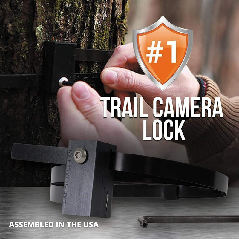 Trail Camera Lock by Guardian - Game Cam Tree Mount Holder Accessory and Heavy Duty Metal Security Locking Strap to Replace Lockbox and Reduce Theft (48 inch) (Standard) 1 Count (Pack of 1)