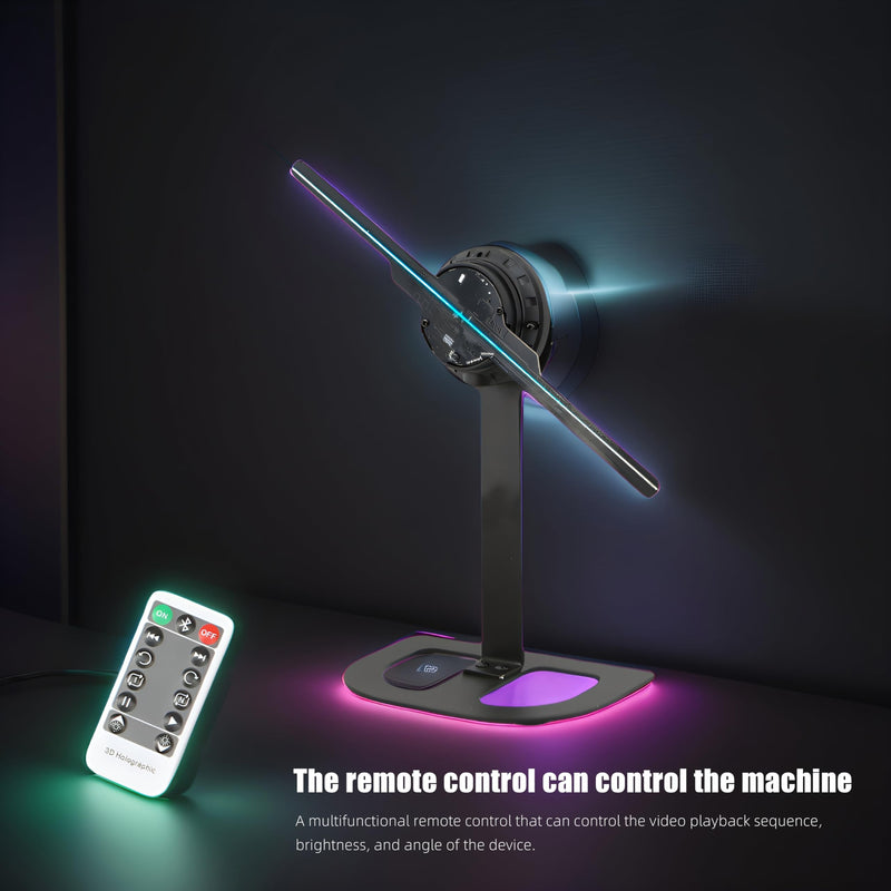 3D HologramFan,12.6-Inch Missyou 3D Holographic Projector Holographic Christmas Tree Advertising Display with Remote and Bluetooth ,700 Video Library for Business Store Signs,Bar,Casino,Party 12.6-inch(APP+WIFI+Remote+Bluetooth)