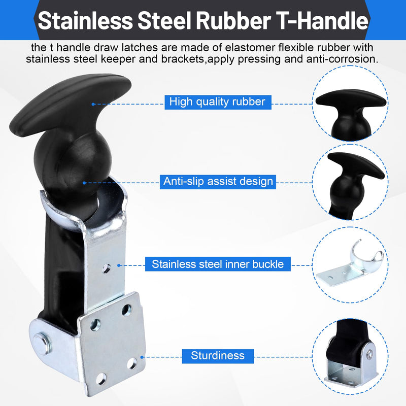 Rubber Flex T Handle Rubber Hood Latch for Tool Box Vehicle Engine Hood