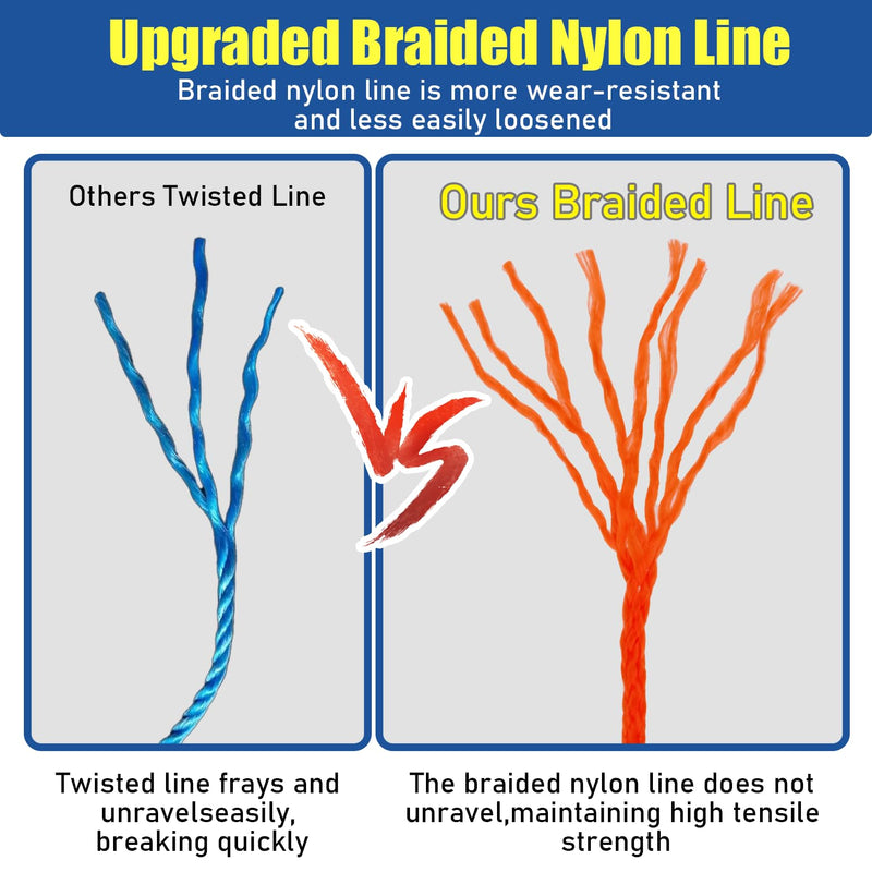LURKA Mason Line String,#18 540 Feet Braided Construction Nylon Line with 5 Built-in Levels and Spool Fluorescent Orange String Line for Precision Work, DIY, and Gardening Projects