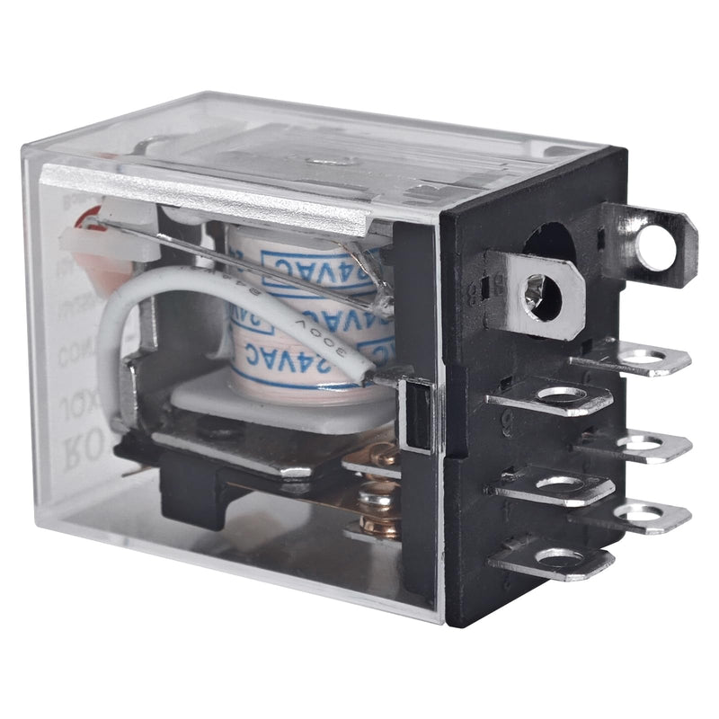 2PCS LY2-AC24 General Purpose Power Relay - DPDT 10A Contact Rating, 24VAC Rated Voltage, 46Ma at 60hz Rated Load Current - Reliable Electric Signal Control for Low Current Applications 2