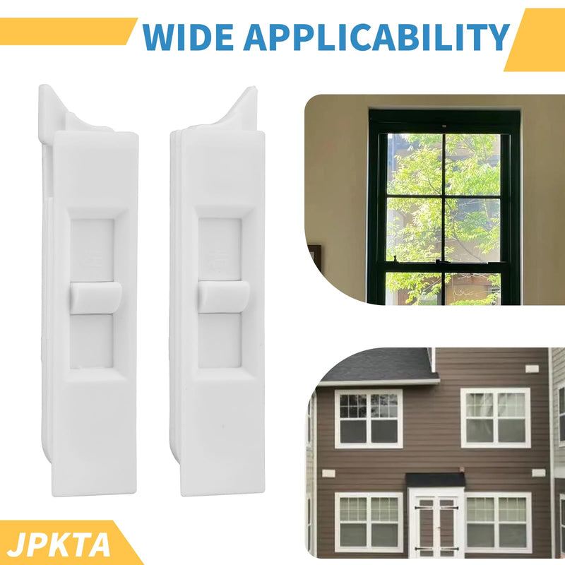 6 Pcs Window Tilt Latch Pairs Spring Loaded Sliding Window Latch Lock Snap-in White Vinyl Plastic Construction for Home Window Accessories Parts 6 Pieces