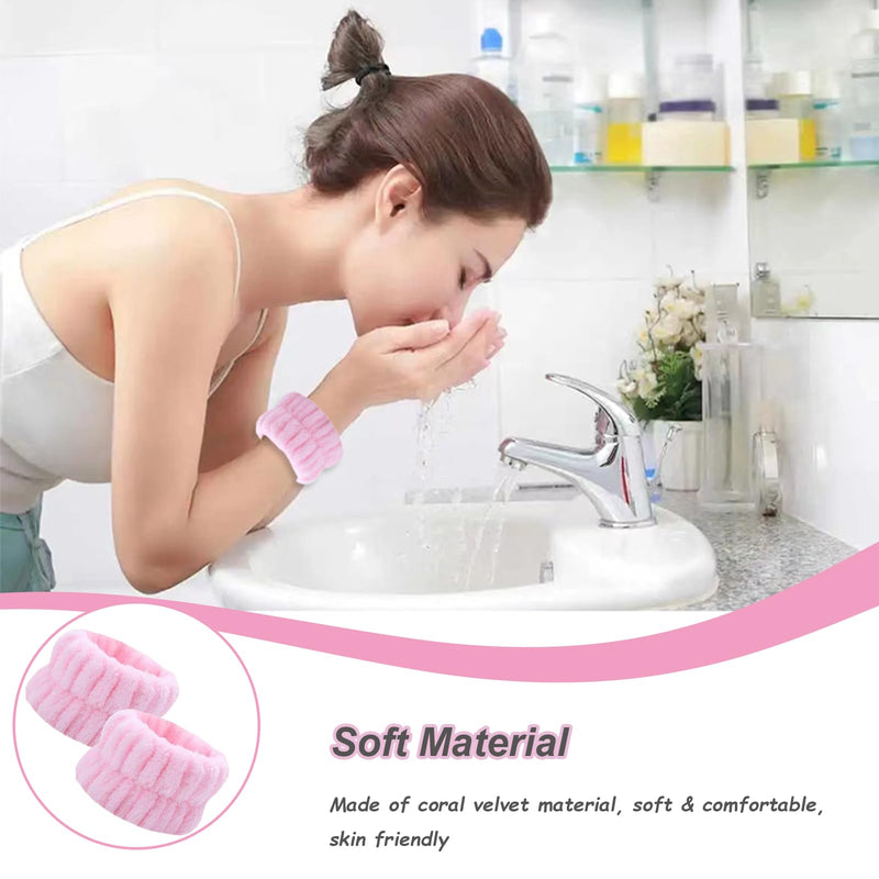 20 Pcs Wrist Bands for Washing Face, Absorbent Face Washing Wristbands, Spa Wrist Towels Beauty Towel Bands Arm Bands for Washing Face for Prevent Water from Running Down Arms