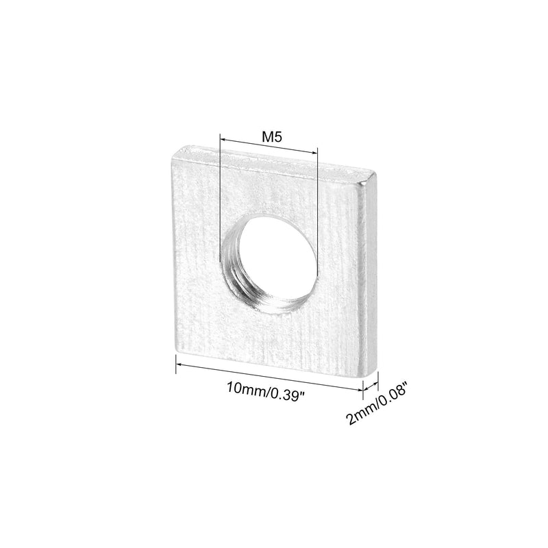 uxcell Square Nuts, M5x10mmx2mm Zinc-Plated Metric Coarse Thread Assortment Kit, 200 Pcs
