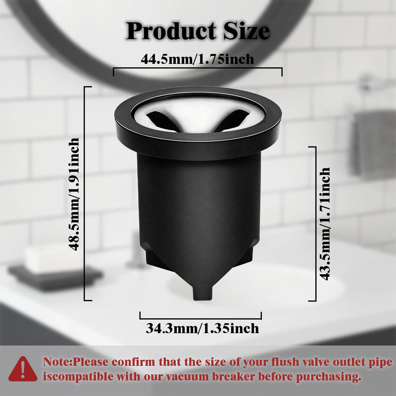 Vacuum Breaker Repair KIT, Compatible With TOTO Repair Fittings, Black, Gum, for Geodorizing and Backflow Prevention of Flush Valve Outlet Pipe 2Pcs 2