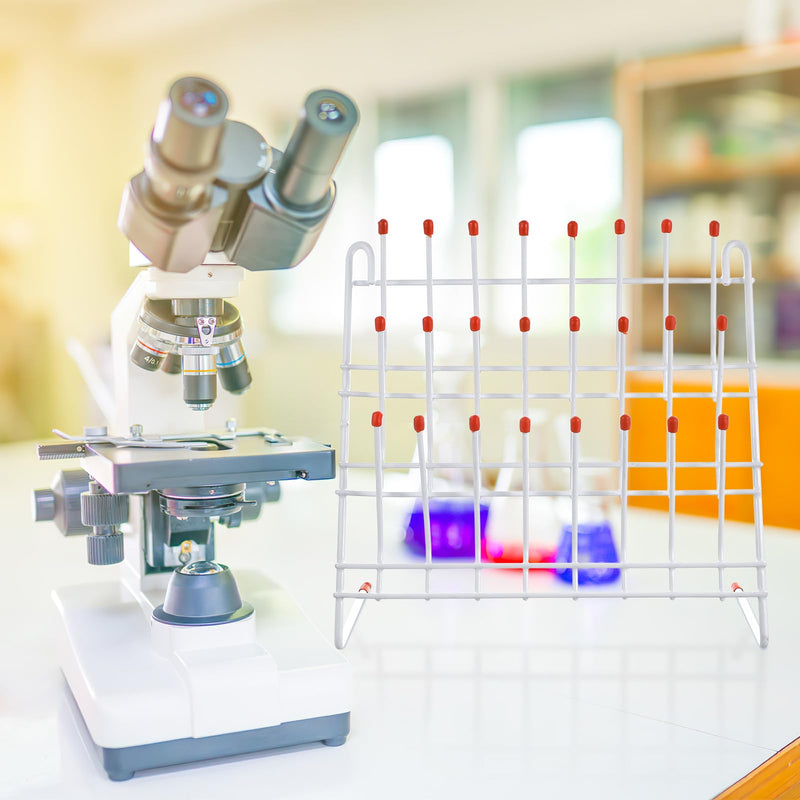 Laboratory Beaker Drying Rack 24-Position Test Tube Draining Holder 11.81X11.81X4.52 Inch Lab Glassware Organizer for Scientific and Industrial Use White 30.00X30.00X11.50CM