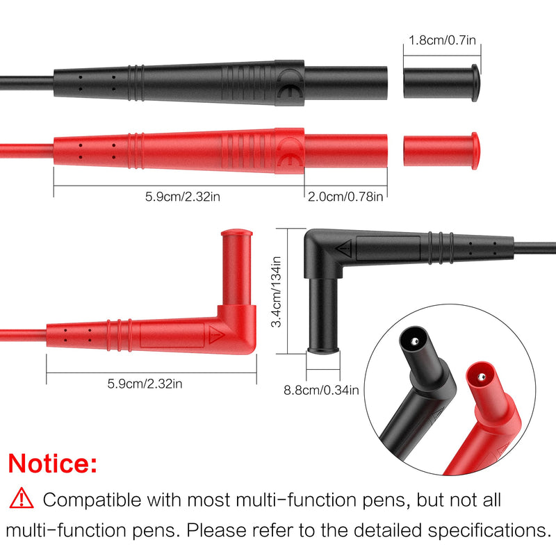 60 Inch Multimeter Insulated Test Leads,Soft Silicone Test Leads Compatible with Multimeter, Voltmeter, Clamp Meter