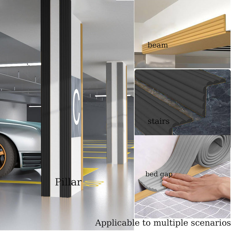 Bunk Bed Ladder Pads,Self-Adhesive Bunk Bed Ladder Cover Foam Padding,Traction Treads for Stair Steps,Soft Extra-Wide Edge Protector,Furniture 6.5 Ft Black 200X8X0.8CM 1