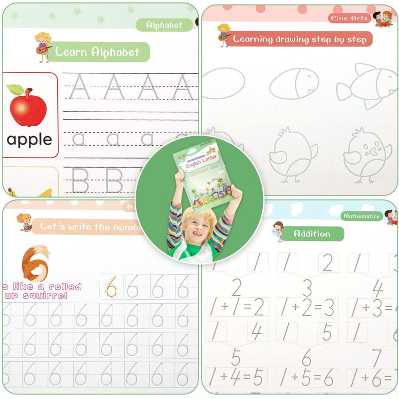 Magic Ink Copybooks for Kids Reusable Handwriting Workbooks for Preschools Grooves Template Design and Handwriting Aid (5) 5