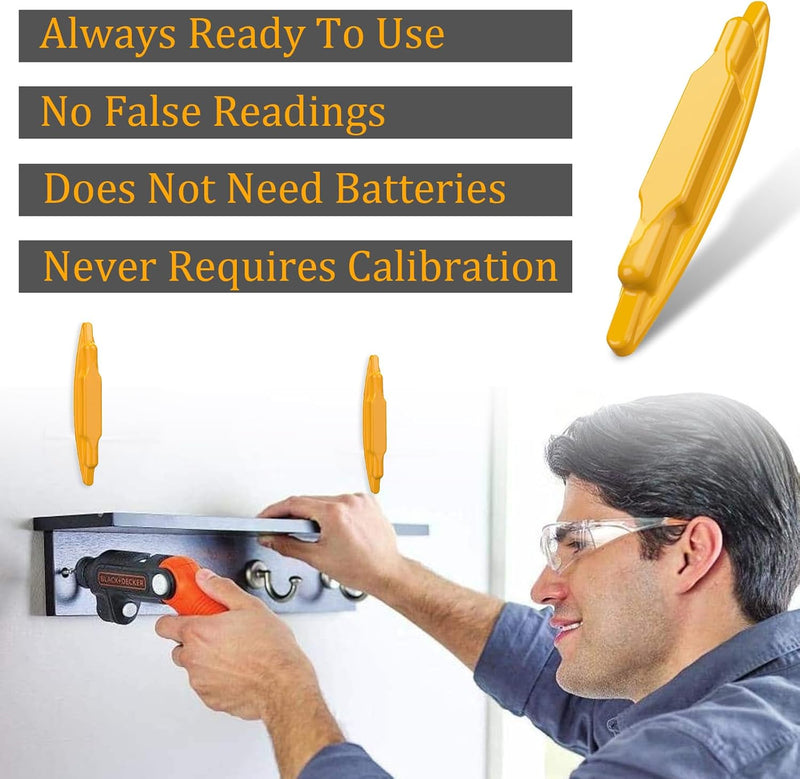 6 PCS Magnetic Stud Finder Easy to Use, Locate Screws, Nails, Metal Studs Compatible with All Drywall Construction Orange, 6 Pcs