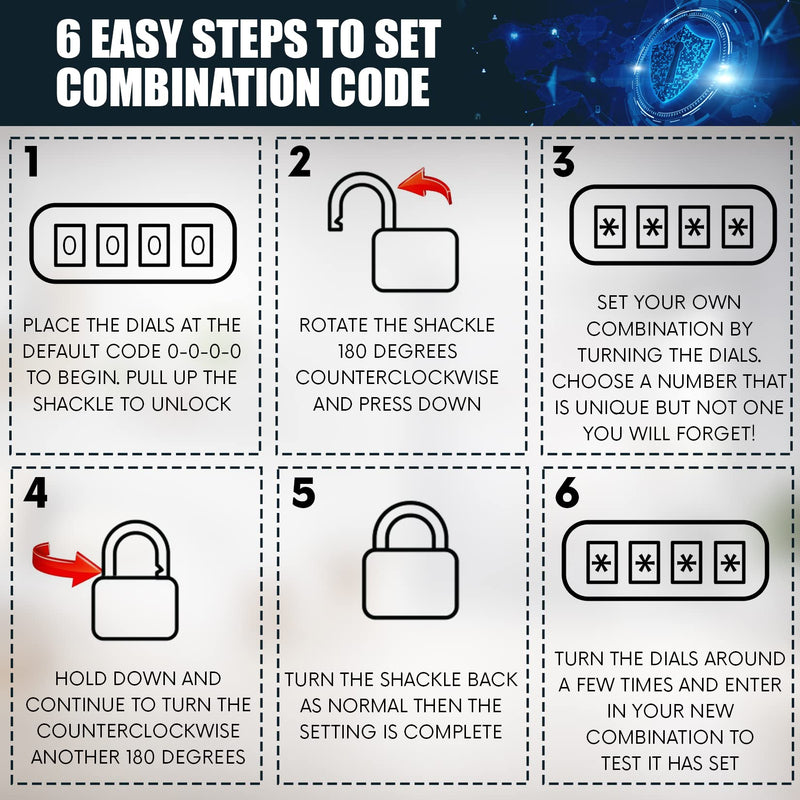 Jekosa® JKC/50 [Weatherpoof] Heavy Duty Combination Lock Outdoor - Lock with 4 Digit Code [No Key] - Ideal for Gate, Shed, Fence Normal Shackle Gold