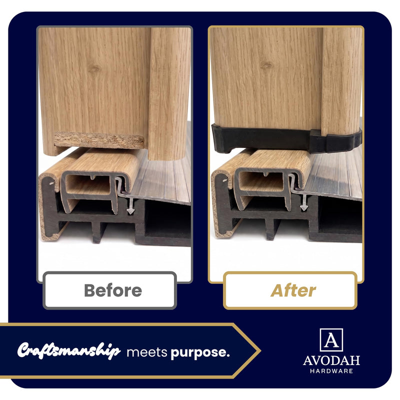 Left Astragal Boot Seal, Durable Rubber End Cap for Wood, PVC, or Composite Astragals, Weatherproof Replacement for Exterior Double Doors, Avodah Hardware