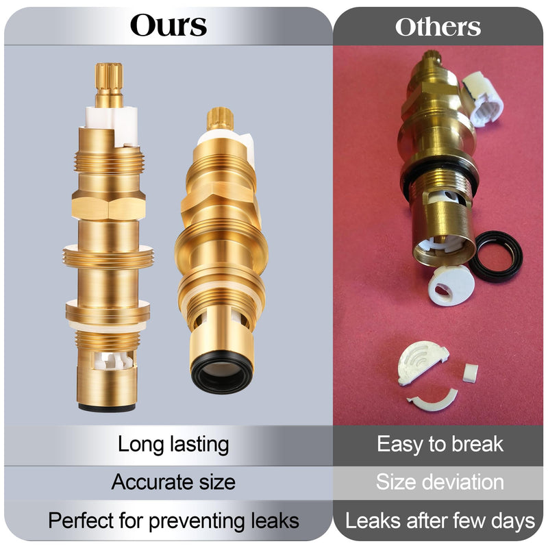 Dreyoo Ceramic Disc Cartridge Replacement for 910-030, Shower and Faucet Stem Compatible with Price/Pfister, Shower Valve Faucet Cartridge Brass Construction (2 Pack) 2