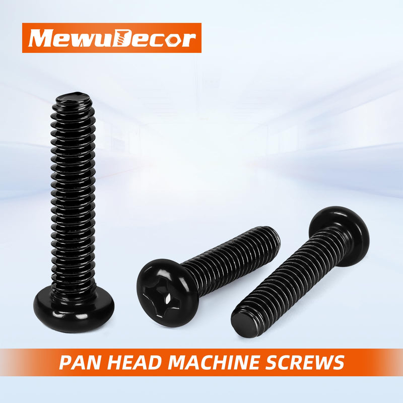 M3 x 12mm Pan Head Machine Screws, Cross Screw, 304 Stainless Steel, Black Finish, 50 PCS M3 x 12mm