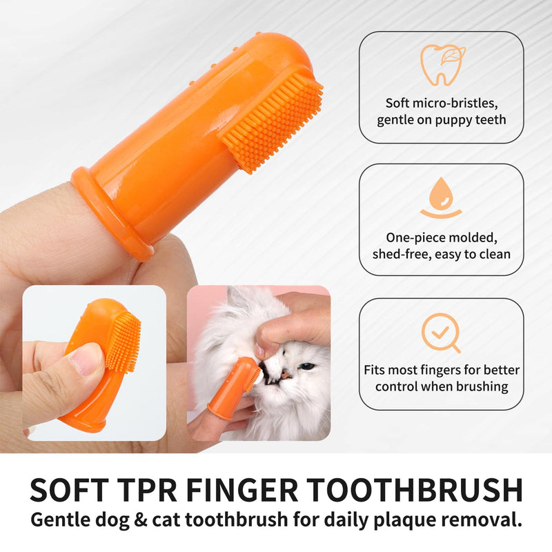Dog & Cat Toothpaste Kit with Toothbrush & Finger Brush – 100g Vanilla Flavor Pet Toothpaste – Helps Reduce Plaque, Freshen Breath & Support Healthy Gums – Puppy & Adult Pet Dental Care