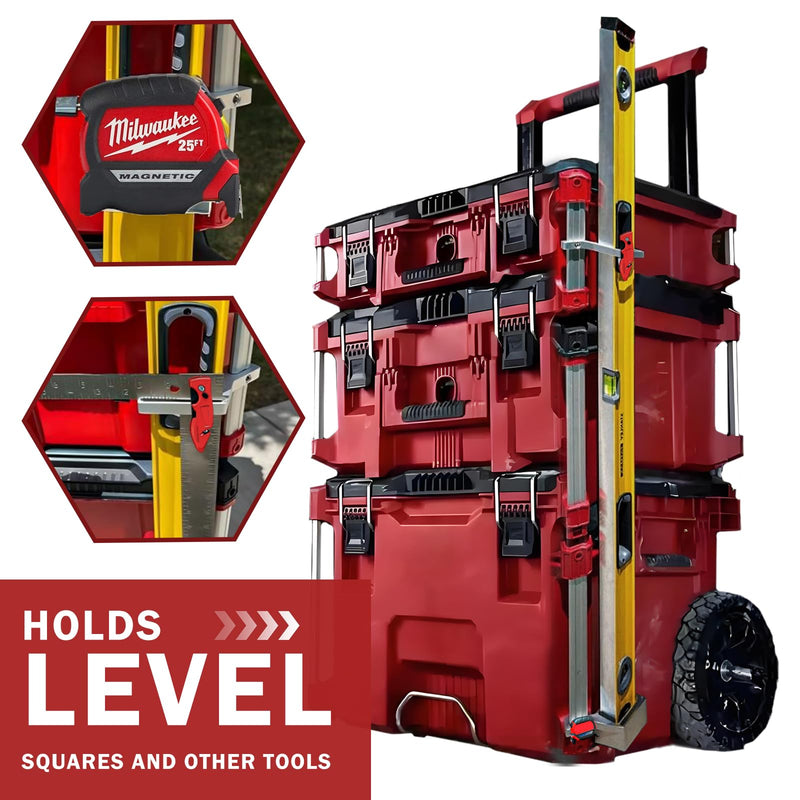 CNQLIS Level Mount Holder for Milwaukee Packout Tool Boxes, Fits Packout Organizers, Includes Set Screws, Creative Mods & Upgrades for Milwaukee Packout tool box – Left Side
