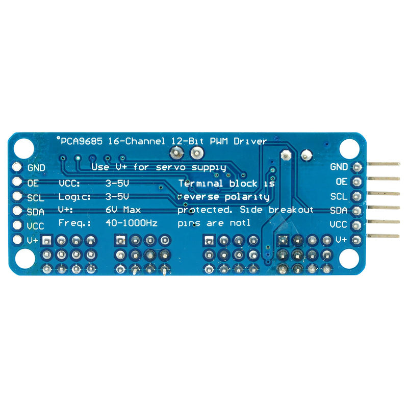 2Pcs PCA9685 16 Channel 12-bit PWM Servo Motor Controller IIC Interface Module Compatible with for Raspberry Pi Arduno Robotics DIY