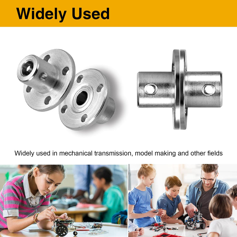 4Pcs 8mm Flange Coupling Connector, Rigid Shaft Axis Fittings, Electroplated & High Hardness Heat-Treated for DIY RC Model Motors 8mm 4Pcs 1