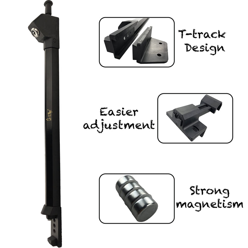 Gate Latch Magnetic Top Pull Latch Keeper for Swimming Pool or Garden or Fenced Safety Outdoor Gate Latch 21 Inch Black Magnalatch Gates for Kid & Pet Safety