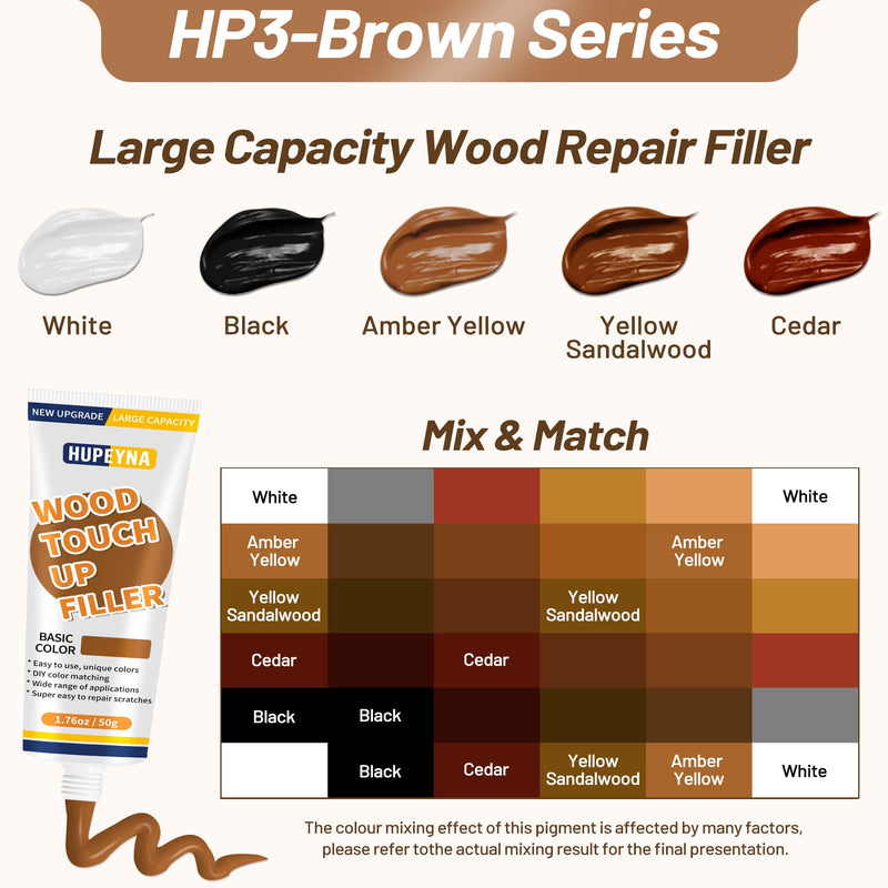 Wood Repair Kit, Wood Furniture Repair Kit, Wood Filler, Wood Putty and Beeswax- Repair Stains, Scratch, Cracks, Hole, Discoloration for Wooden Door, Table, Cabinet, Bed, Floor (Brown Series) Brown Series