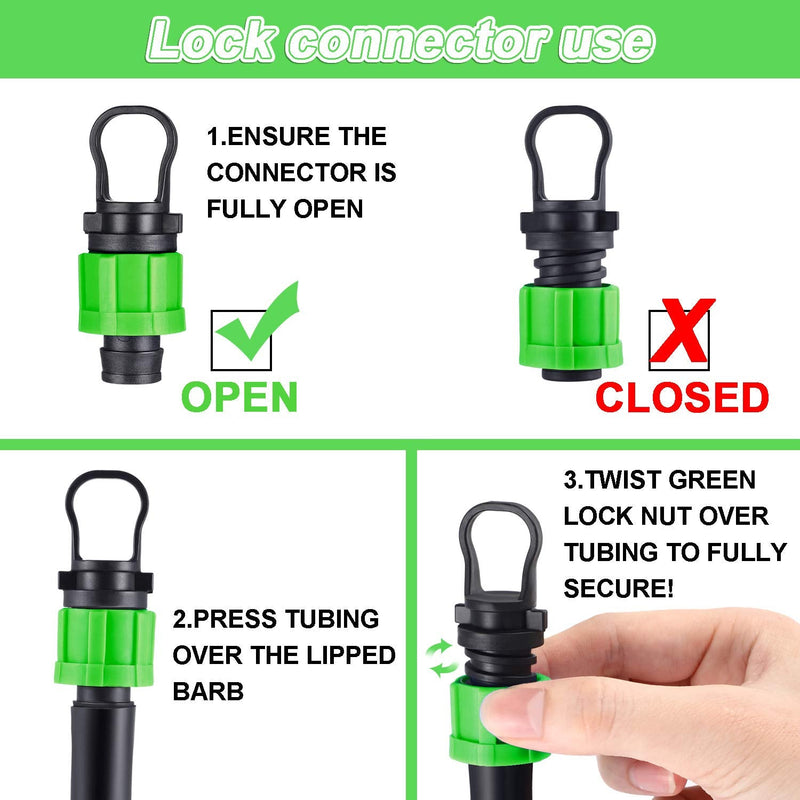 12 Pcs Drip Irrigation Tubing End Cap 1/2 Inch Universal Tubing End Cap Plug Drip Irrigation Coupling Drip Irrigation End Cap Fitting All Brands 16-17mm Drip Tape Tubing Sprinkler System Green