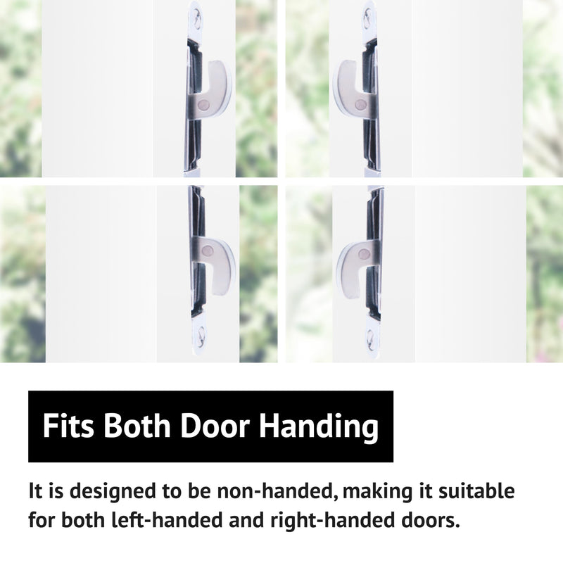 elox Stainless Steel Sliding Patio Door Lock with 45 Degree Keyway, Adjustable Bolt Projection, Suitable for Glass Door, Narrow Stile Aluminum and Wooden Door (22mm Backset) Longer Hook