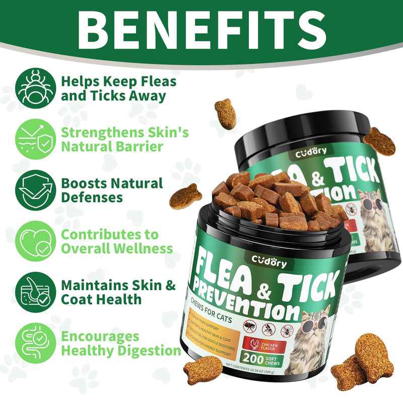 Flea and Tick Support Bundle for Cats & Dogs-400 Chews Natural Flea Tick Support for Pet All Breeds & Ages