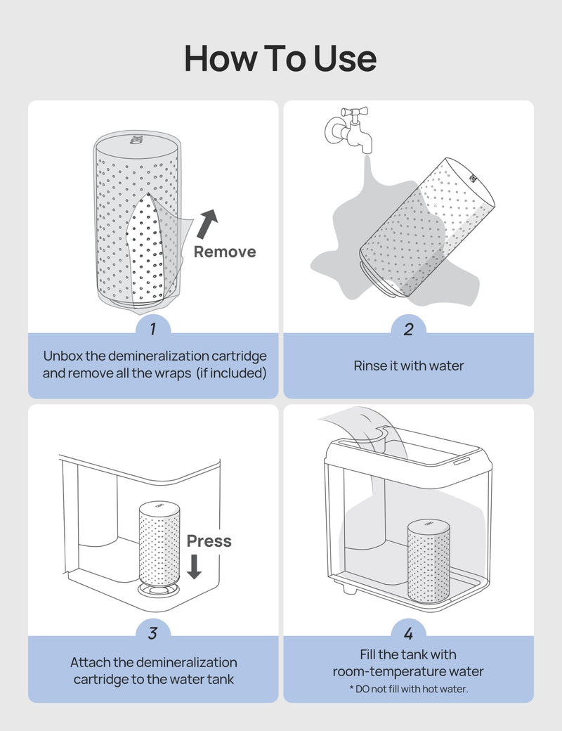 DREO Scale-Inhibitor Cartridge 3-Pack for Humidifiers, Compatible with Dreo Humidifiers HM512S/713/713S/717S, Prevent Mineral Build-up, Filter Hard Water, Eliminate White Dust