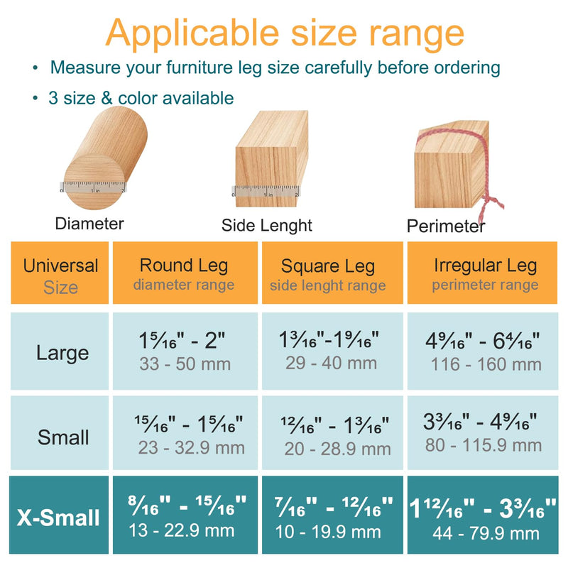 32 Pcs Chair Leg Floor Protectors,Bar stools Leg Protectors Caps,Dining Room Chair Leg Protectors for Hardwood Floors, Chair Leg Covers Silicone Felt Furniture Pads (Extra Small fit: 0.5'' - 0.89'') Universal X-Small Clear-32pcs