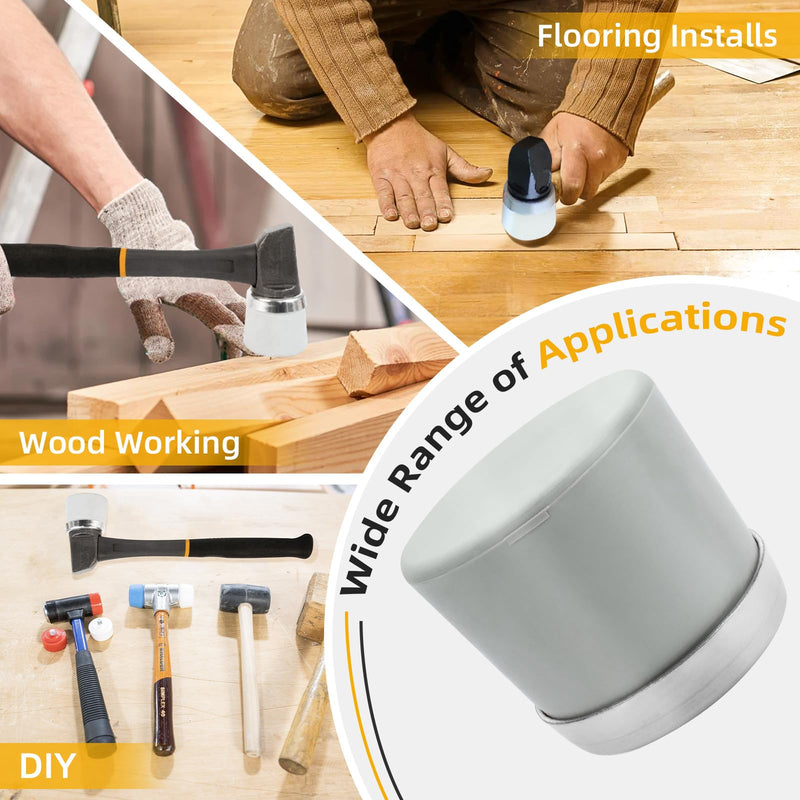 2-Pack White Rubber Mallet Face Replacement for HFMF-SW Compatible with Bostitch HFM-3 & HFM-4, Non-Marring for Unfinished/Pre-Finished Hardwood Flooring