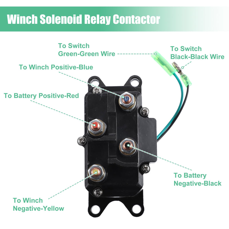 X AUTOHAUX 12V 250A Winch Solenoid Relay Contactor Winch Rocker Thumb Switch Combo ATV 1500-5000lbs for Polaris for Honda for Warn Silver Contactor Solenoid with 6 Insulated Caps 63070 62135