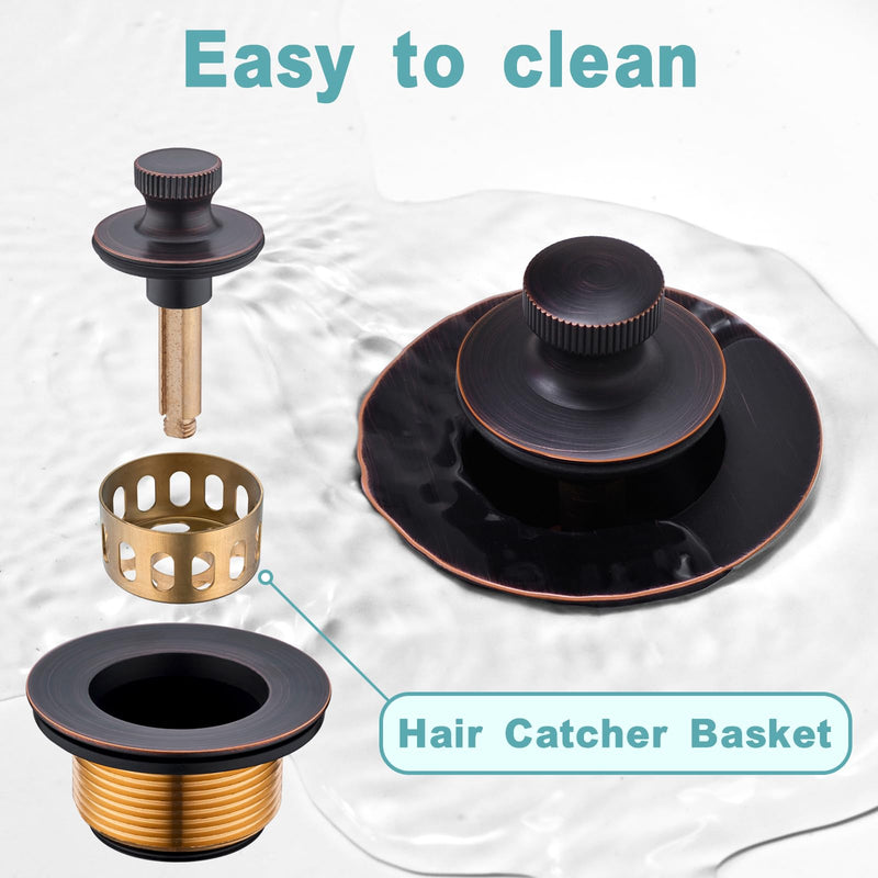 BESTILL Lift and Turn Bathtub Drain Bath Tub Trim Set Conversion Kit, Oil Rubbed Bronze