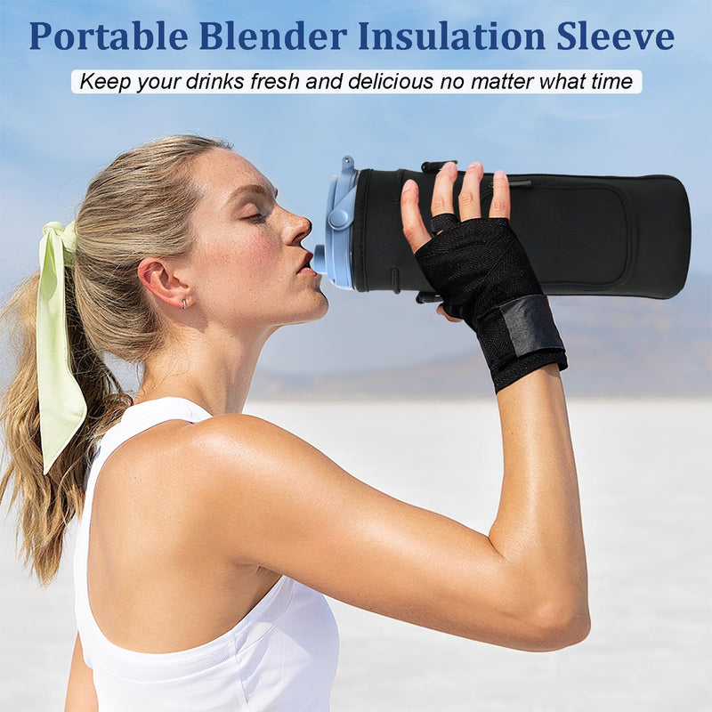 Storage Sleeve Bag for Ninja Blast Portable Blender with Shoulder Strap and Accessory Pocket Compatible with Ninja BC151NV/BC51NV/BC151BK/BC151CR/BC151EM/BC151PR/BC151WH Blast Portable Blender(Black) Black
