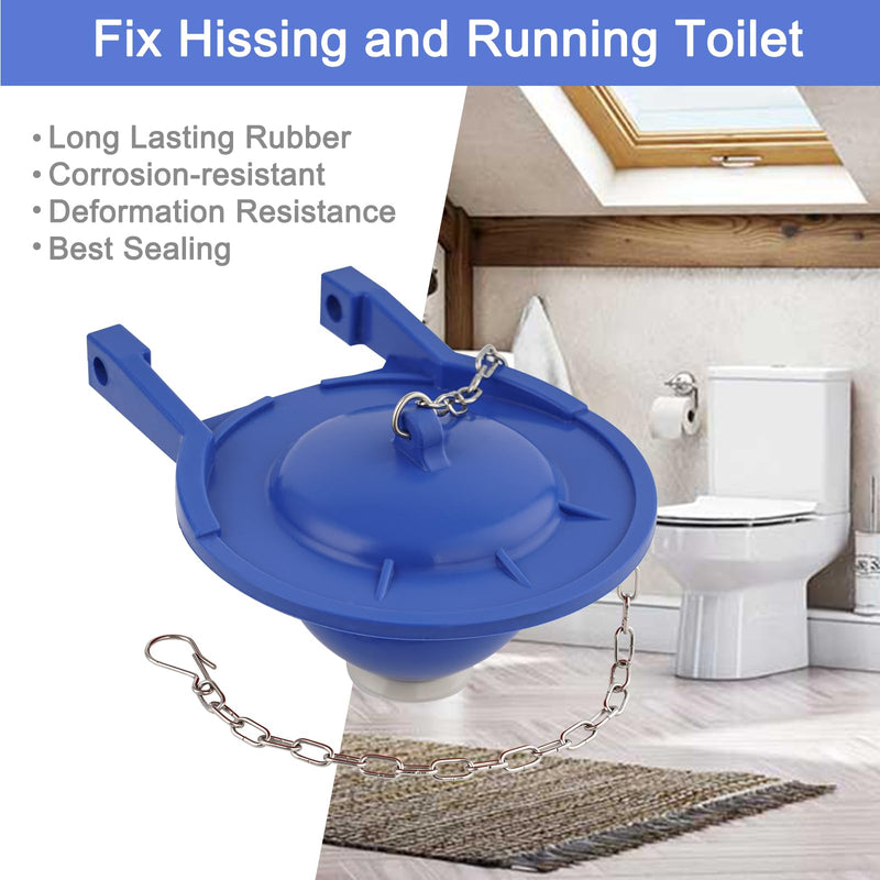 Hibbent 2 Pack Large 3-Inch Toilet Flapper Replacement Compatible with TOTO flapper Model THU140S- Oversized Sealing and Easy to Install- Blue