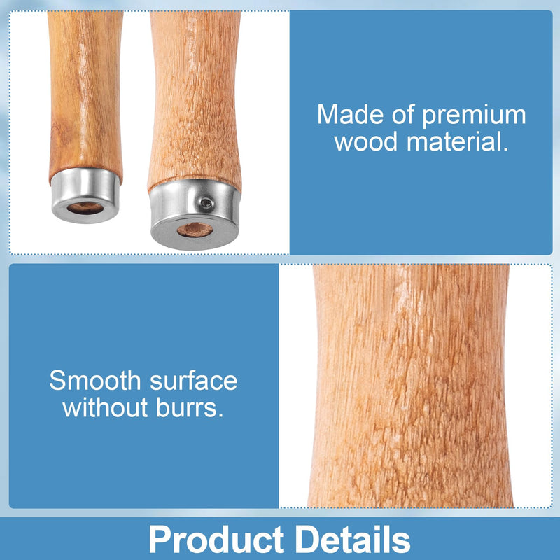 10pcs Wooden File Handles with Metal Collar, Medium Wooden Handle for 6"-8" File & Large Wood Handle for 10"-12" File, Ergonomic Wood Handle for File Screwdriver Hand Drill