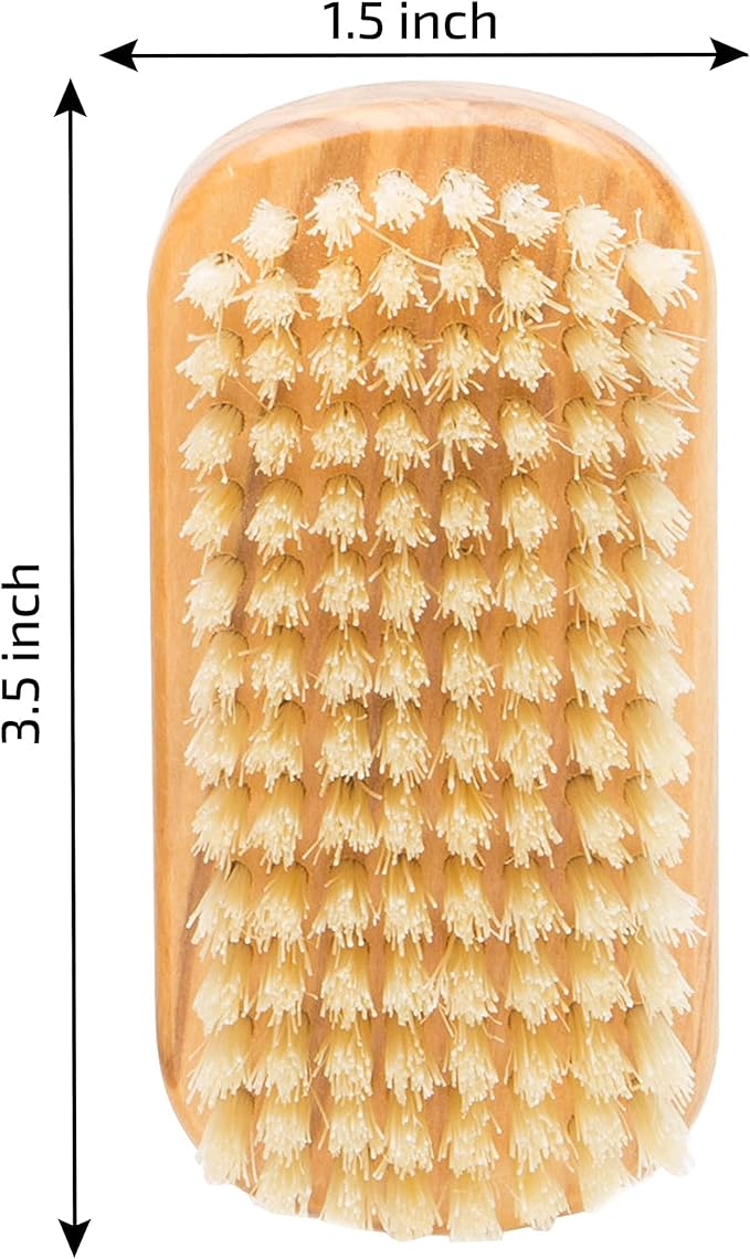 Made in Germany - SHASH Natural 100% Natural Boa Bristle Nail Brush - Gently removes dirt and grime for clean hands - Soft and smooth texture, exfoliates the skin for wood (Olive) - NewNest Australia