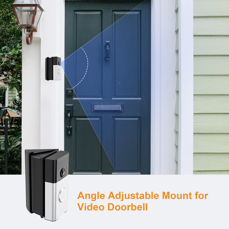 NANW Adjustable 30 to 55 Degree Doorbell Angle Mount Compatible with Video Doorbell 1/2/3/4/Wired/Pro/(2020 Release)/Battery Doorbell Plus, Camera Mount Holder Bracket Wedge for Apartment Black