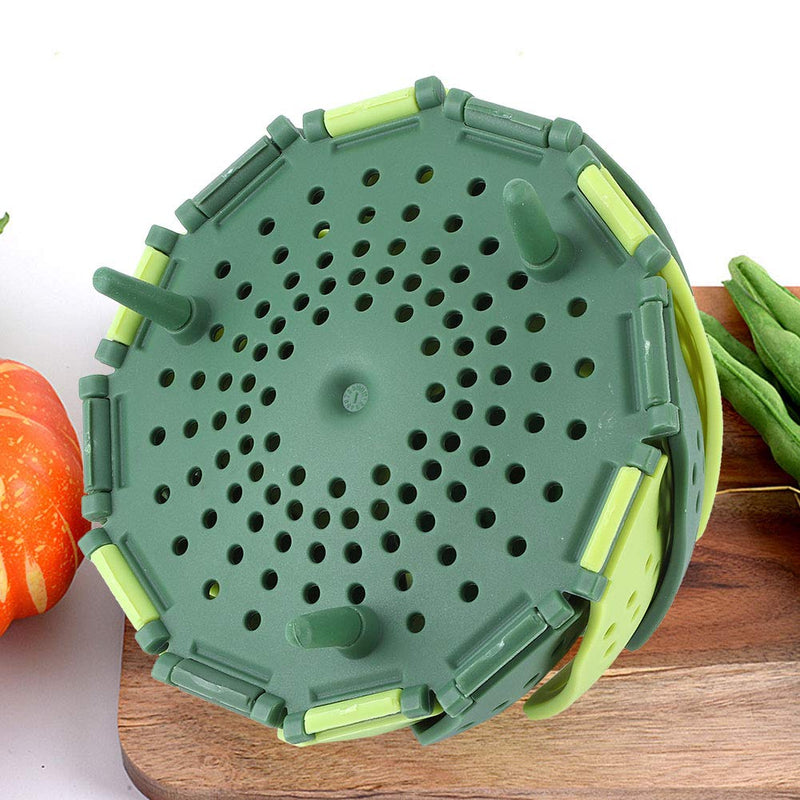 2pcs Foldable Steamer Basket,Silicone Vegetable Steamer Basket,Food Steamer,Pot Steamer Basket High Temperature Resistant Cooker Dish Steamer Basket For Steaming Fruit