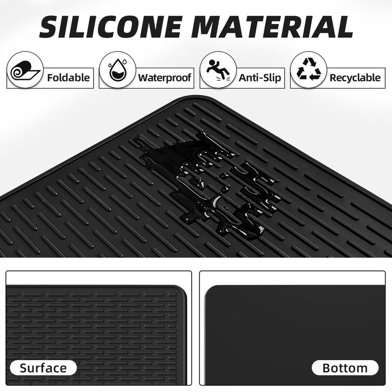 LOPNUR Electric Stove Cover for Stove Top, 30"x21" Silicone Stove Mat for Glass Top Stove Cover Protector, Heat Resistant Induction Cooktop Protector, Non-Slip Kitchen Glass Cooktop Protector, Black 30"L x 21"W