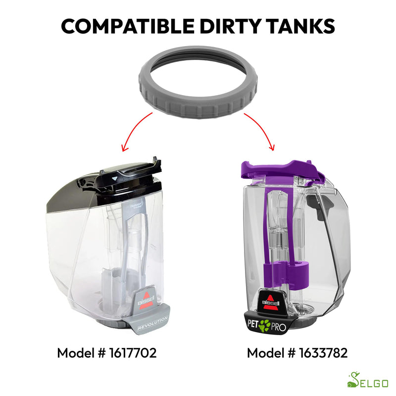 Replacement Dirty Tank Bottom Ring Cap for Various Bissell ProHeat 2X Revolution Carpet Cleaners, Fits Dirty Tanks 1633782 & 1617702